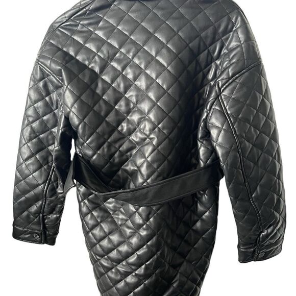 Top Shop Quinn Faux Leather Jacket Size UK 8/US 4 - Picture 9 of 10